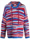 Erl Knit Hoodie With Drawstring Hood In White