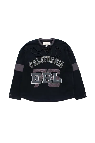 ERL ERL LACED HOCKEY JERSEY KNIT BLACK