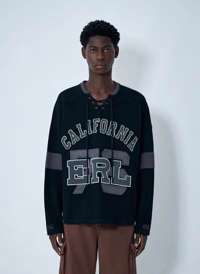 Erl Laced Hockey Sweatshirt In Black