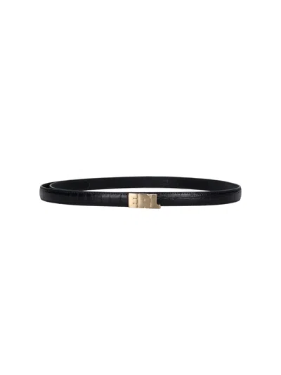Erl Leather Logo Belt In Black