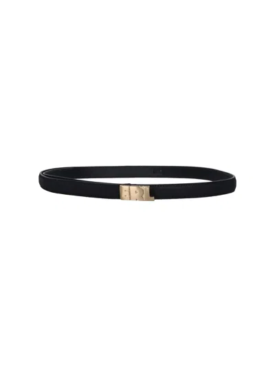 Erl Leather Logo Belt In Black