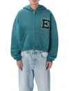 Erl Unisex Letterman Hoodie In Green