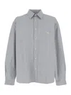 Erl Check Cotton Shirt In Light Blue