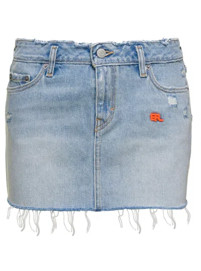 Erl Light Blue Logo Mini-skirt