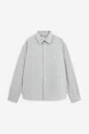 Erl Beige Shirt With Logo Embroidery On The Front And All-over Check Motif In Cotton Man In Gray