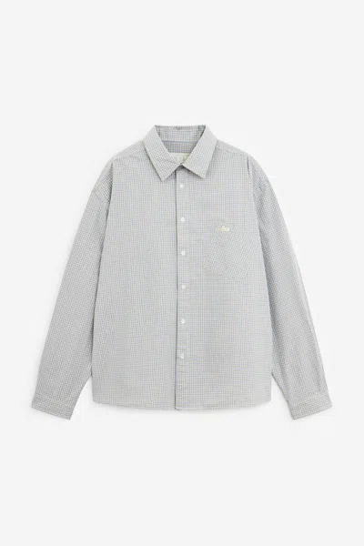 Erl Light Check Shirt Shirt In Gray