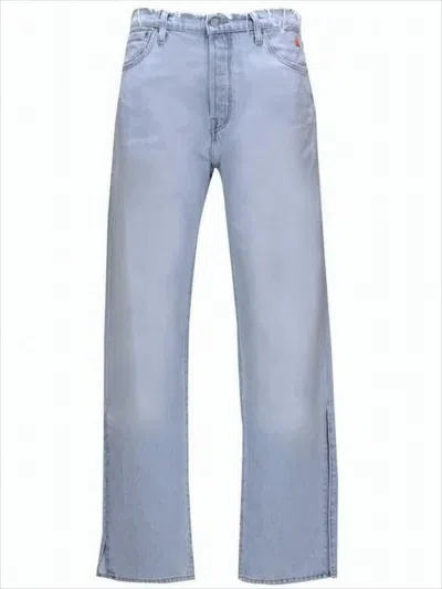 Erl Light Wash Denim Pants With Straight-leg Silhouette In Blue