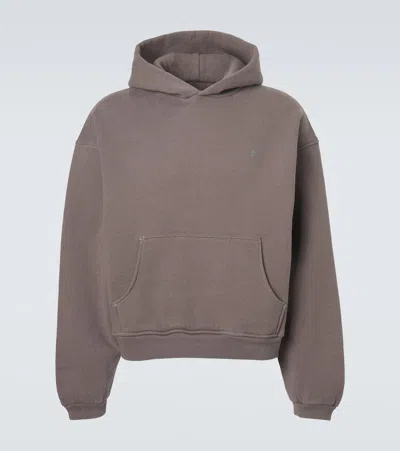 Erl Taupe Cotton Hooded Sweatshirt In Gray