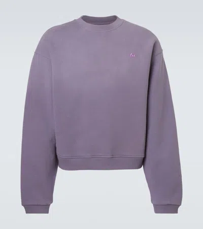 Erl Logo Cotton Sweatshirt In Purple