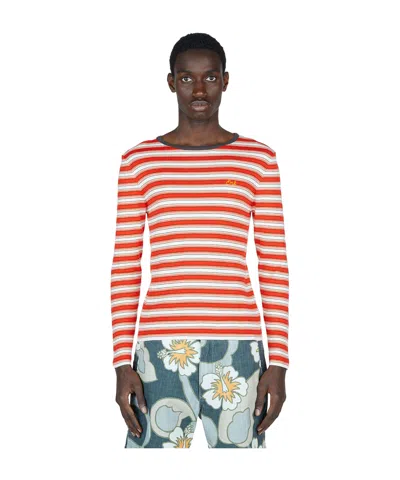 ERL ERL LOGO EMBROIDERED STRIPED CREWNECK JUMPER