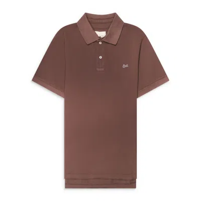 Erl Logo-embroidered Polo Shirt In Brown