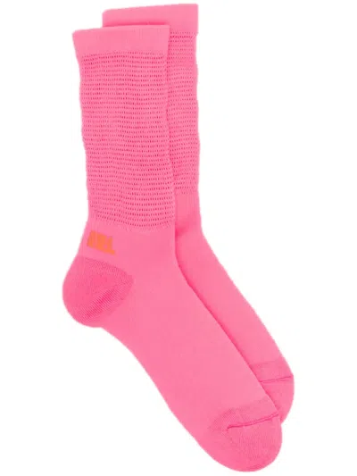 Erl Logo-print Socks In Rose-pink