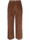 Erl Waistband Loop Casual Pants In Brown