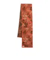 Erl Orange Botanical-jacquard Scarf In Brown