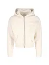 Erl Varsity Zip-up Hoodie Knit In Cream