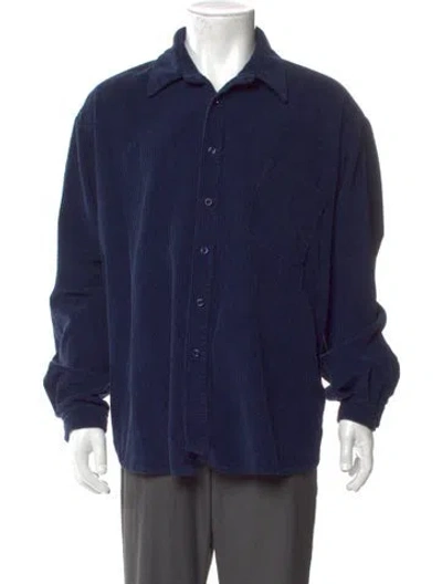 Pre-owned Erl Long Sleeve Shirt In Blue