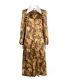 Erl Womens Printed Satin Dress Woven Clothing In Brown