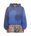 Erl Long-sleeved Hooded Sweatshirt In Blue