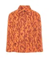 Erl Flame Print Canvas Shirt Jacket In Brown