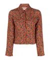 Erl Womens Printed Crepe Blouse Woven Clothing In Green