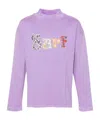 Erl Solid Color Mock-neck Sweatshirt With Contrasting Patches In Purple