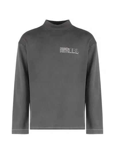 Erl Long-sleeve Cotton T-shirt In Gray