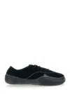 Erl Low Skate Mule Black Low-top Sneaker With Side Logo In Cotton Man In Black