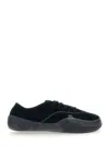 Erl Low Skate Mule Black Low-top Sneaker With Side Logo In Cotton Man In Black