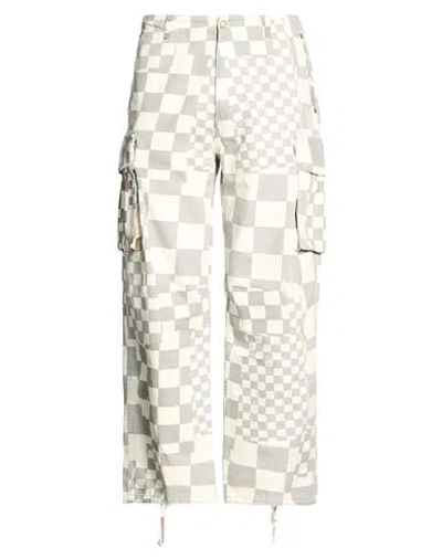 Erl Man Pants Light Grey Size L Cotton In Gray