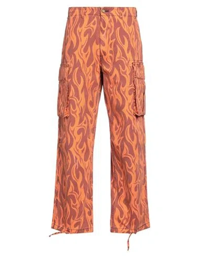 ERL ERL MAN PANTS ORANGE SIZE L COTTON