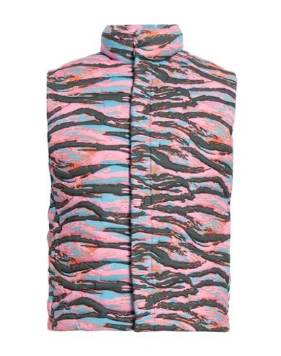 Erl Printed Quilted Cotton-jacquard Down Gilet In Multi