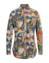 Erl Man Shirt Blue Size Xl Cotton In Blue