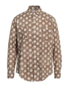 Erl Man Shirt Khaki Size L Cotton In Beige