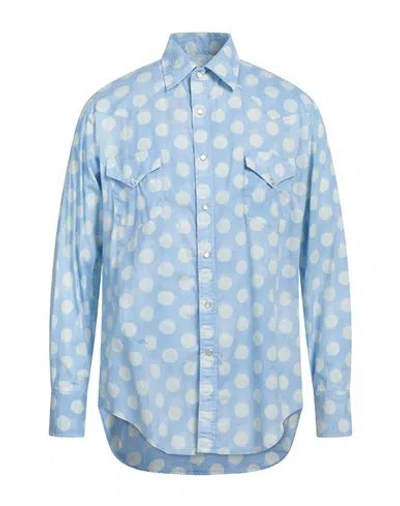 Erl Man Shirt Light Blue Size L Cotton
