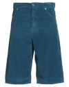 Erl Man Shorts & Bermuda Shorts Deep Teal Size L Cotton In Blue