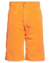 Erl Man Shorts & Bermuda Shorts Orange Size L Cotton, Elastane In Orange