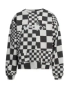Erl Checked Crew-neck Sweatshirt With Rib Hem In White