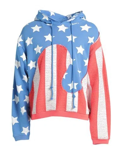 Erl Man Sweatshirt Sky Blue Size Xl Cotton In Multi