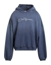 Erl Man Sweatshirt Slate Blue Size Xl Cotton In Blue