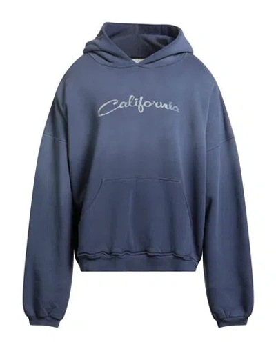 Erl Man Sweatshirt Slate Blue Size Xl Cotton