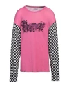 Erl Oversized Printed Flocked Cotton-jersey T-shirt In Pink