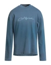 Erl Man T-shirt Slate Blue Size M Cotton In Blue