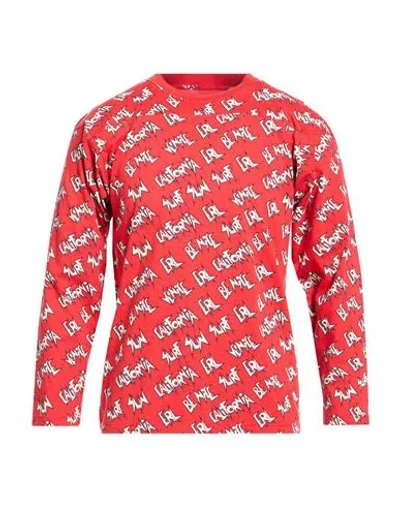 Erl Man T-shirt Red Size Xl Cotton