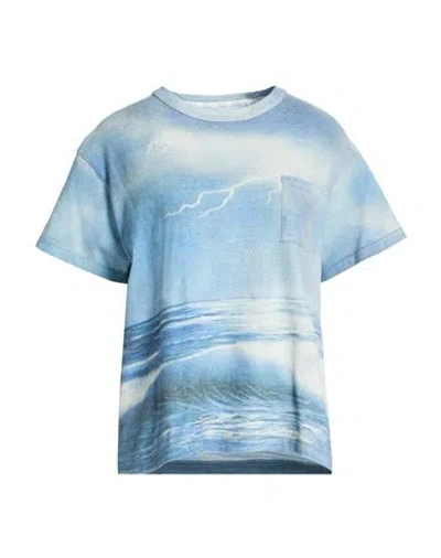 Erl Man T-shirt Slate Blue Size Xl Cotton