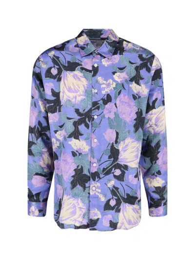 Erl Men's 100% Viscose Shirt In Blue