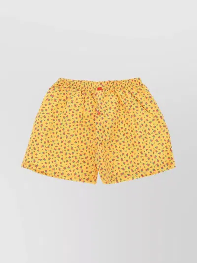 Erl Men's Boxers Underwear Floral Print In Yellow