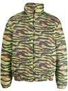 Erl Multicolor Printed Quilted Down Jacket In Multi