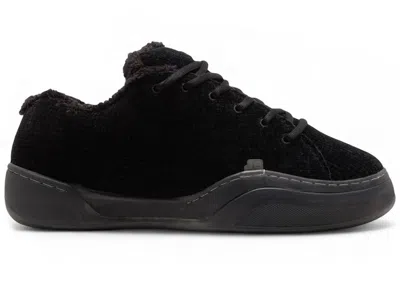 Pre-owned Erl Men's  Corduroy Vamp Sneakers In Pirate Black