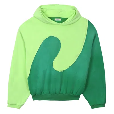 Pre-owned Erl Men's  Spiral Hoodie In Green
