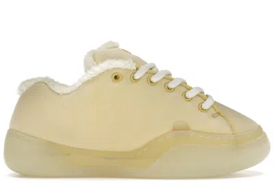 Pre-owned Erl Men's  Vamps Skate Foam Sneakers In Cream/white